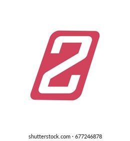 number 2 trapezium negative design logo vector