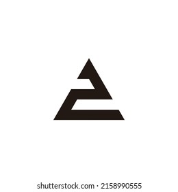 Number 2 triangle geometric symbol simple logo vector