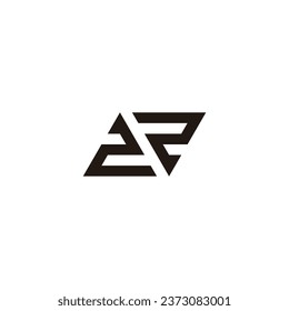 Number 2 2 triangles geometric symbol simple logo vector