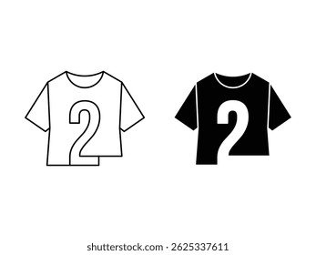 number 2 tshirt apparel symbol icon design vector isolated transparent background