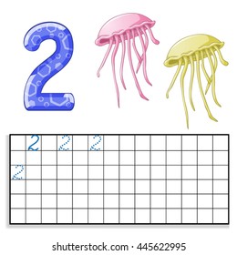 Number 2 with two jellyfish