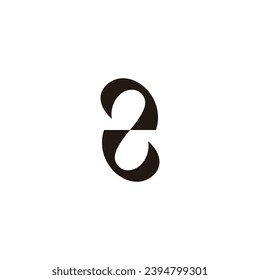 Número 2 símbolo geométrico único simple vector de logotipo