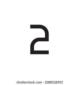 
number 2, unique simple symbol logo vector