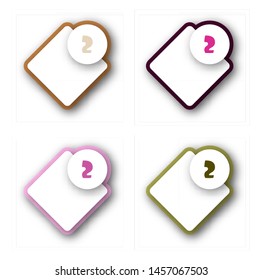 Number 2 vector font alphabet, modern dynamic flat design with brilliant colorful gradient smooth color for your unique elements design ; logo, corporate identity, application, creative poster & more