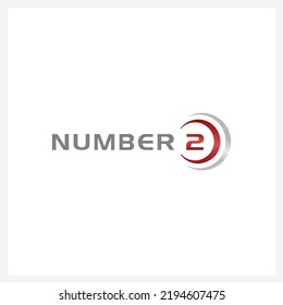 Number 2 vector font alphabet, modern dynamic flat design with brilliant colorful gradient smooth color for your unique elements design business