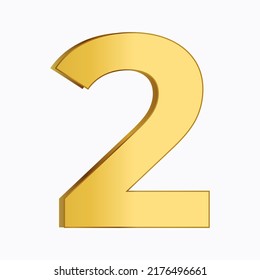 Number 2 Vector Gold Gradient Color Stock Vector (Royalty Free ...