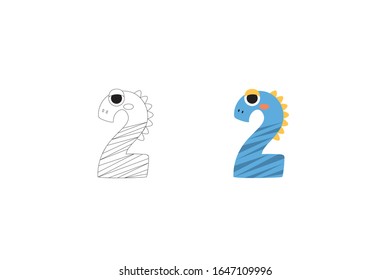 Number 2 Vector Icon Illustration Bundle