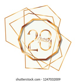 number 20 for anniversary celebration card icon