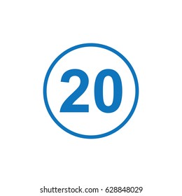 Number 20 icon illustration isolated vector sign symbol