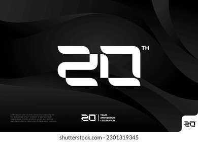 Número 20 diseño del icono del logo 20º aniversario del logo 20