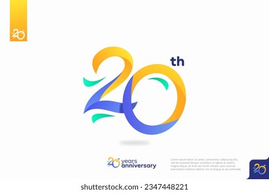 Number 20 logo icon design, 20th birthday logo number, anniversary 20