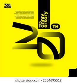 Number 20 logo icon design, 20th anniversary logotype