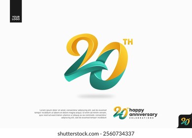 Number 20 logo icon design, 20th birthday logo number, anniversary 20