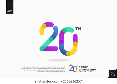 Number 20 logo icon design, 20th birthday logo number, anniversary 20