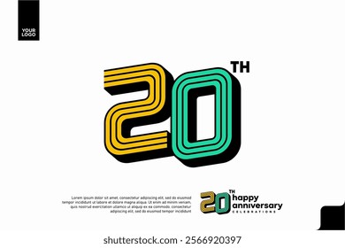 Number 20 logo icon design, 20th birthday logo number, anniversary 20