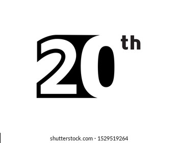 Number 20 logo or symbol template design