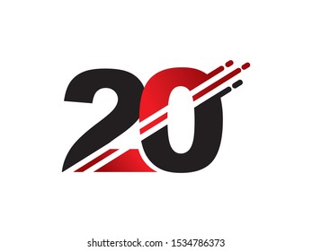 Number 20 logo or symbol template design