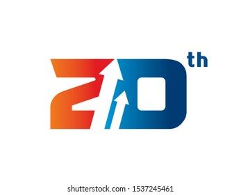 Number 20 logo or symbol template design