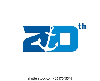 Number 20 logo or symbol template design