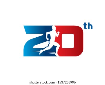 Number 20 logo or symbol template design