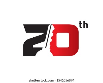 Number 20 logo or symbol template design