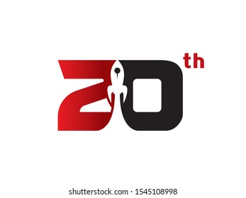 Number 20 logo or symbol template design