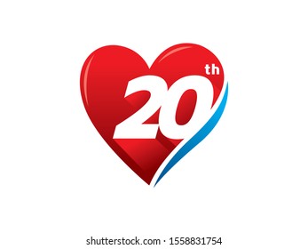Number 20 logo or symbol template design