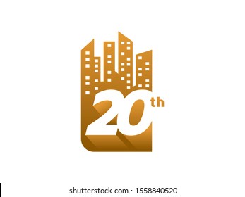 Number 20 logo or symbol template design