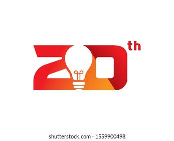 Number 20 logo or symbol template design