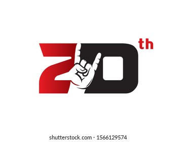Number 20 logo or symbol template design
