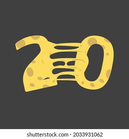 Number 20 Melted Cheese logo or symbol template design