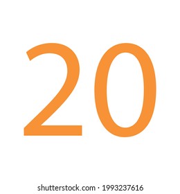 NUMBER 20 SIMPLE CLIP ART ILLUSTRATION VECTOR