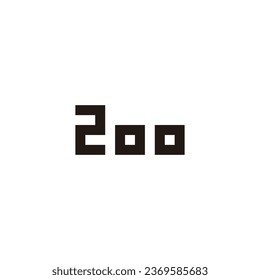 Number 200, square geometric symbol  simple logo vector