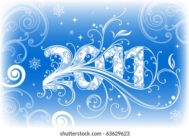 Number 2011  Winter background