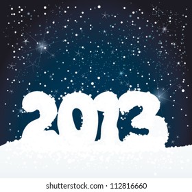 Number 2013 like snowman / Winter background