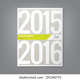 Number 2015 and 2016 typography design background for business annual report book cover brochure flyer poster