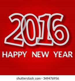 Number 2016.Colorful 2016 new year greeting on a red background