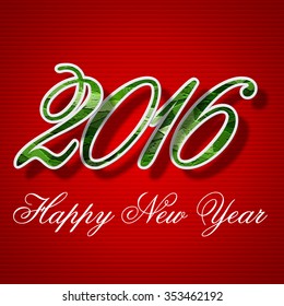 Number 2016.Colorful 2016 new year greeting on a red background