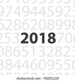The number 2018 on the background of other digits
