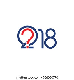 number 2018 with question mark symbol vector