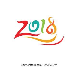 Number 2018,  Vector illustration.