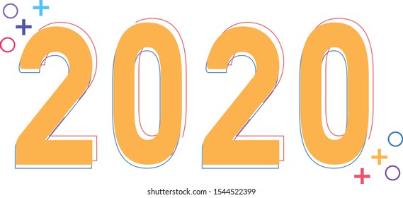 Number 2020 new year happy festival celebrate
