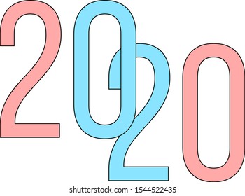 Number 2020 new year happy festival celebrate