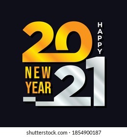 Number 2021 Happy New Year in modern style. The year 2021 design vector for element design. Vector illustration EPS.8 EPS.10