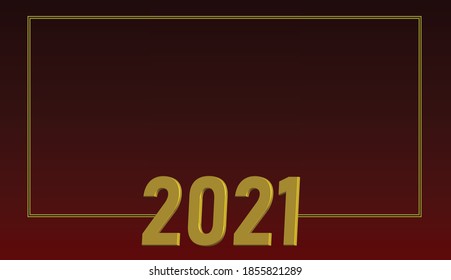 number 2021 in yellow color on red background