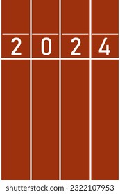 number 2024 athletics track illustration vector.