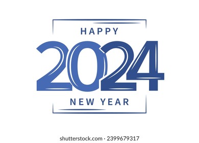 Number 2024 design template for calendar. Vector illustration