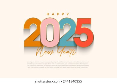 Die Nummer 2025 ist schön und sehr elegant. 2025 Neujahr Vektor Premium Design. Design für Neujahrskalender 2025, Banner- und Posterdesign.