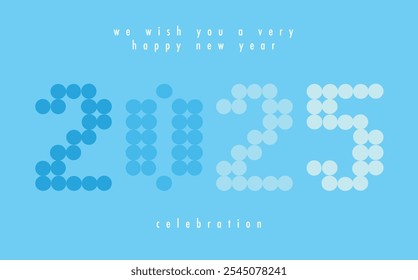 number 2025 cyan monochrome color, happy new year 2025 text background design template, happy new year 2025 vector illustration isolated on red background.