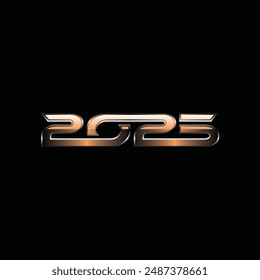 Número 2025 Geometric Modern Creative Design Logo de Plantilla